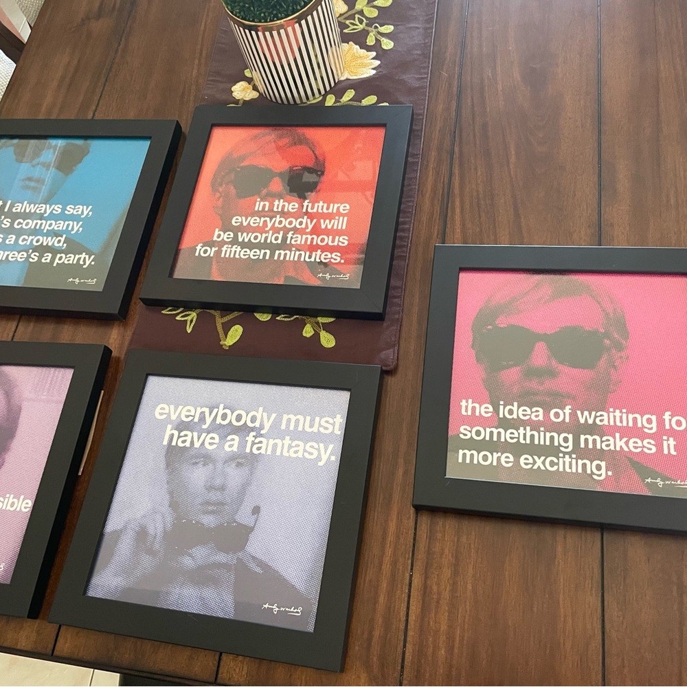 Set of five Andy Warhol prints framed